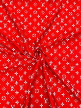 Load image into Gallery viewer, Louis Vuitton Logo on Red Spandex
