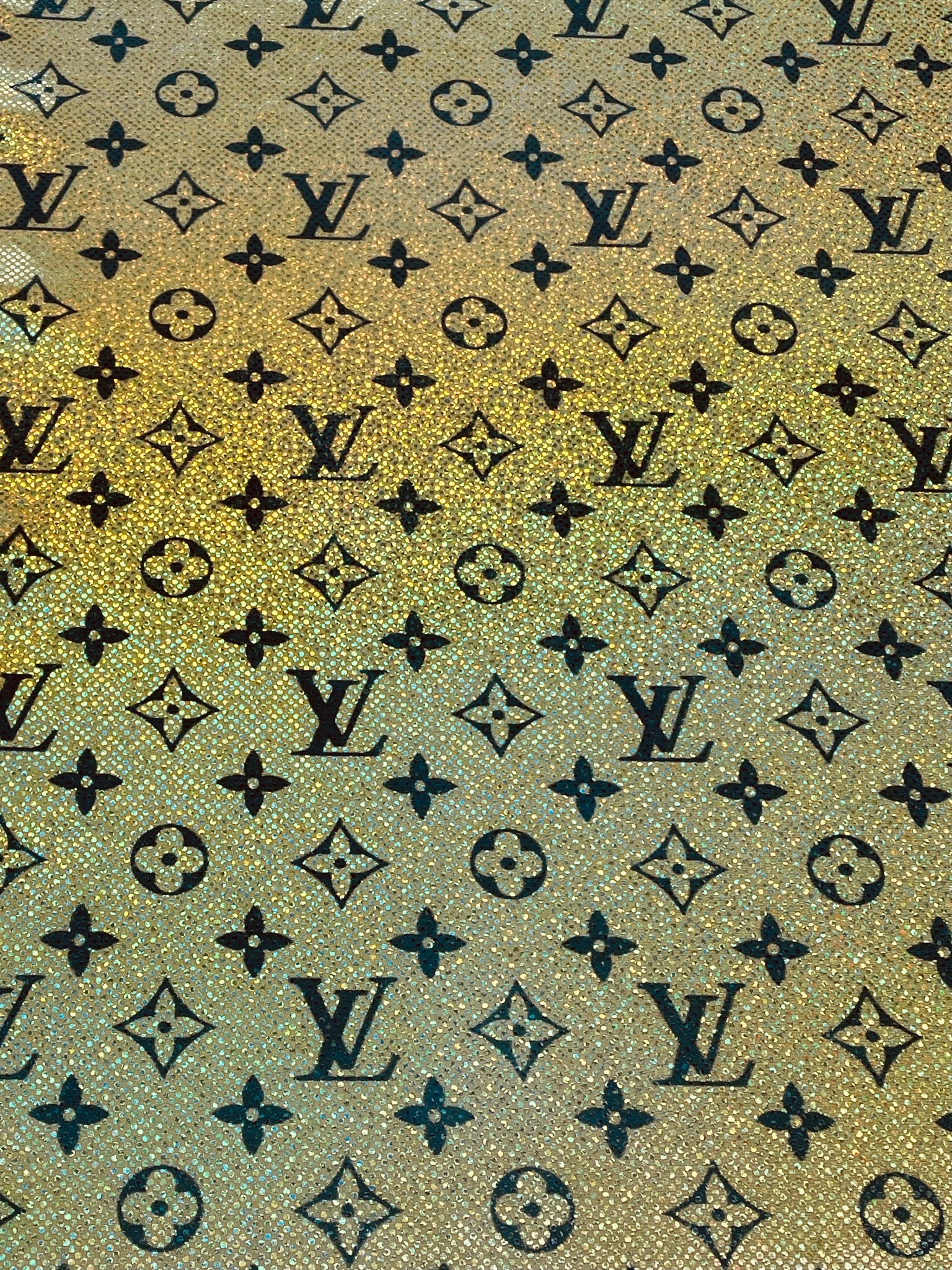 Louis Vuitton Holographic Stretch Lame in Silver and Gold   designerfabricscenter