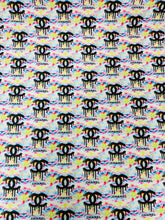 Load image into Gallery viewer, Chanel Rainbow Mosaic Spandex with Black Drip Logos
