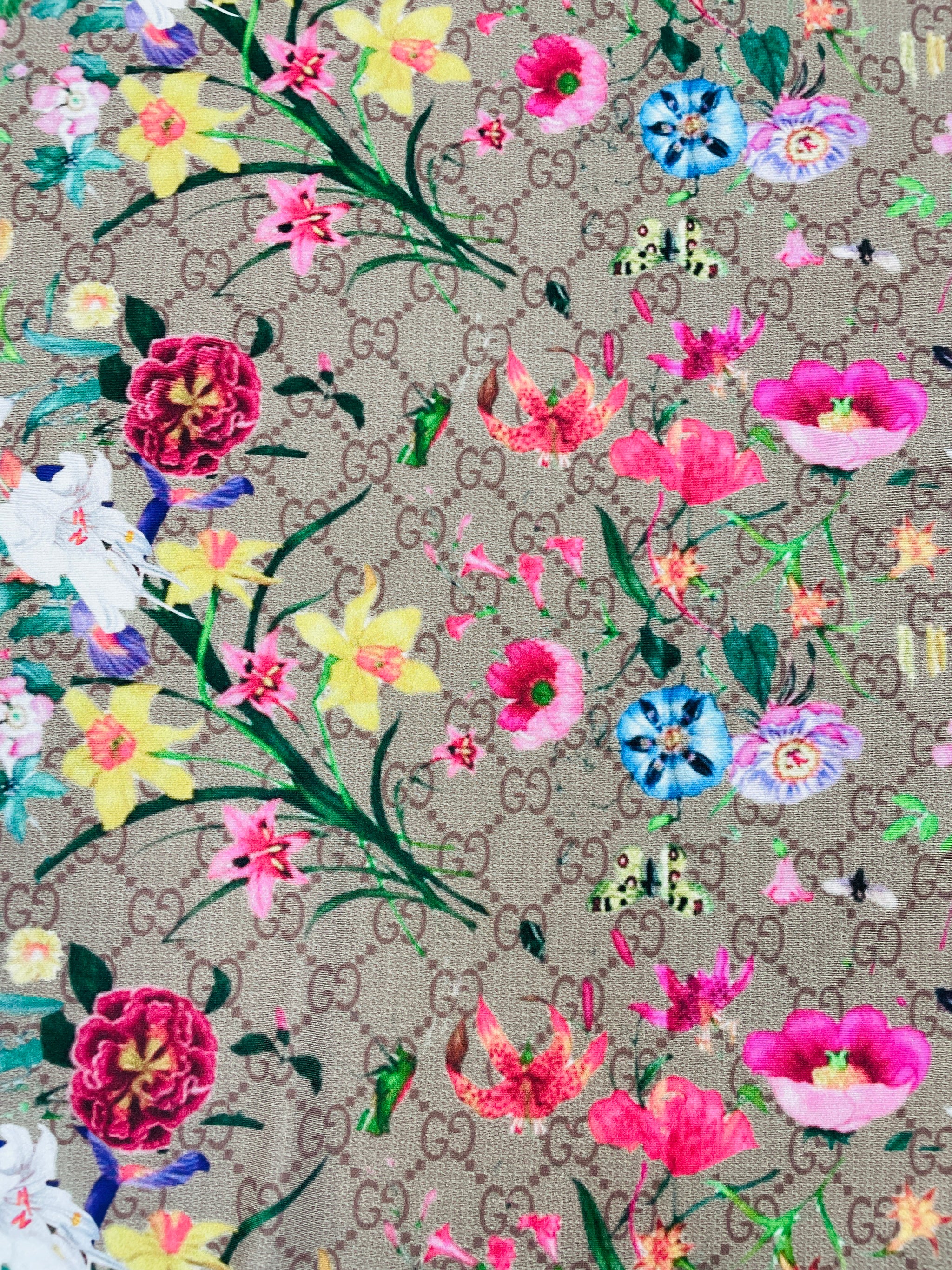 Gucci Floral Print on Classic Design designerfabricscenter