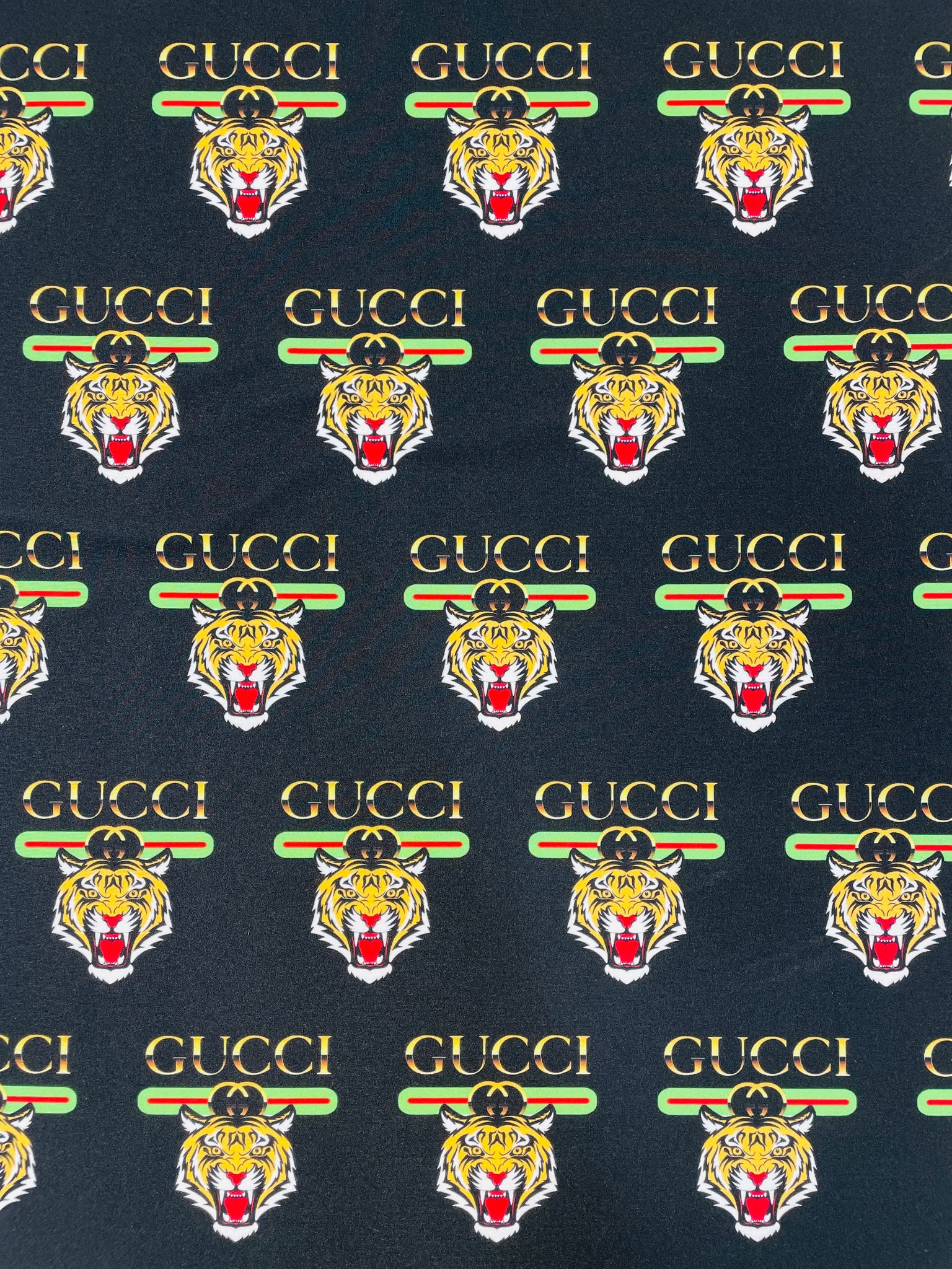 Gucci TIger Logo Print – designerfabricscenter