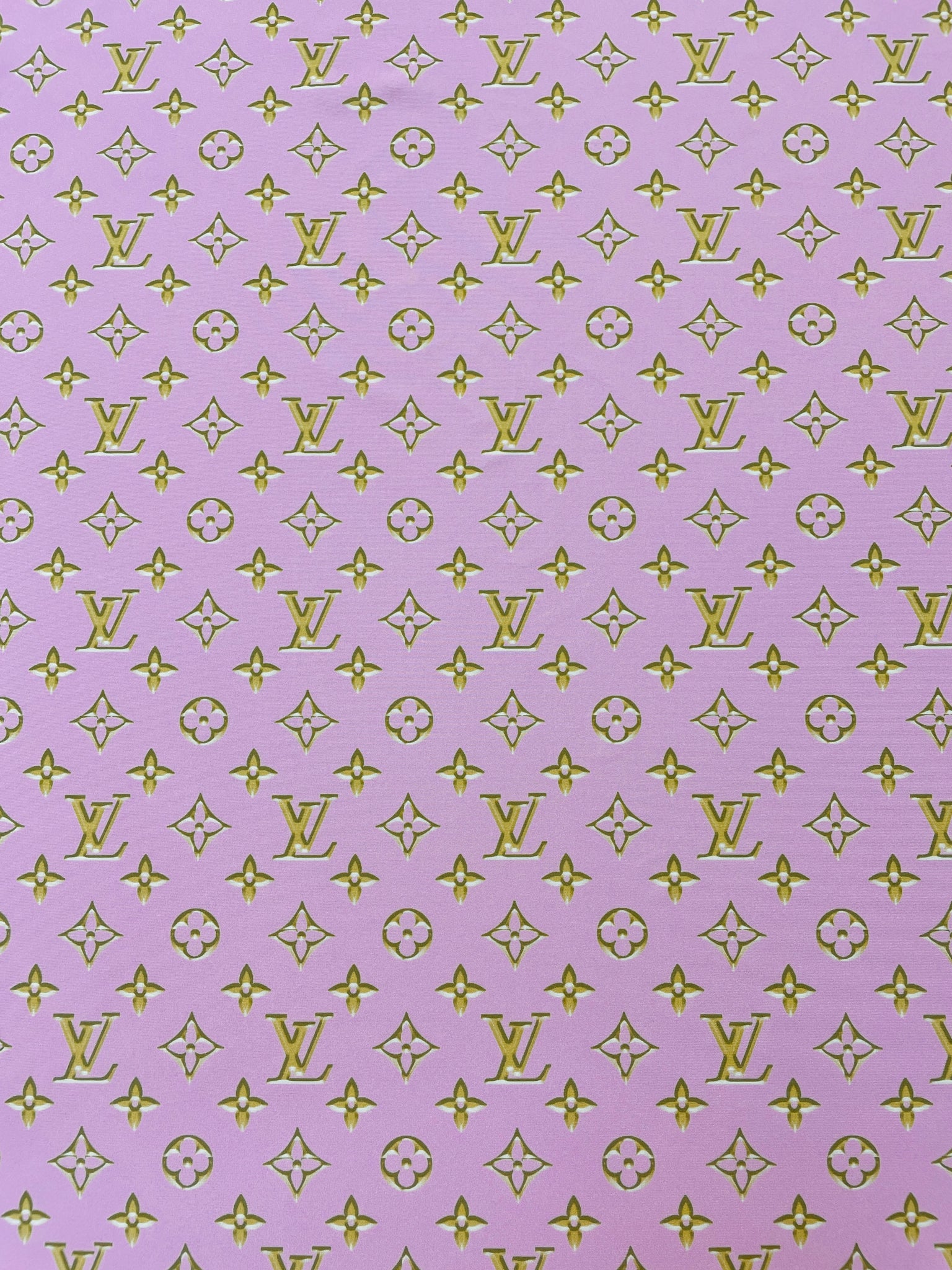 Louis Vuitton Pink Spandex with Gold Logo Design – designerfabricscenter