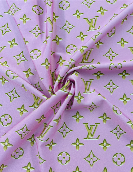 Louis Vuitton Pink Spandex with Gold Logo Design