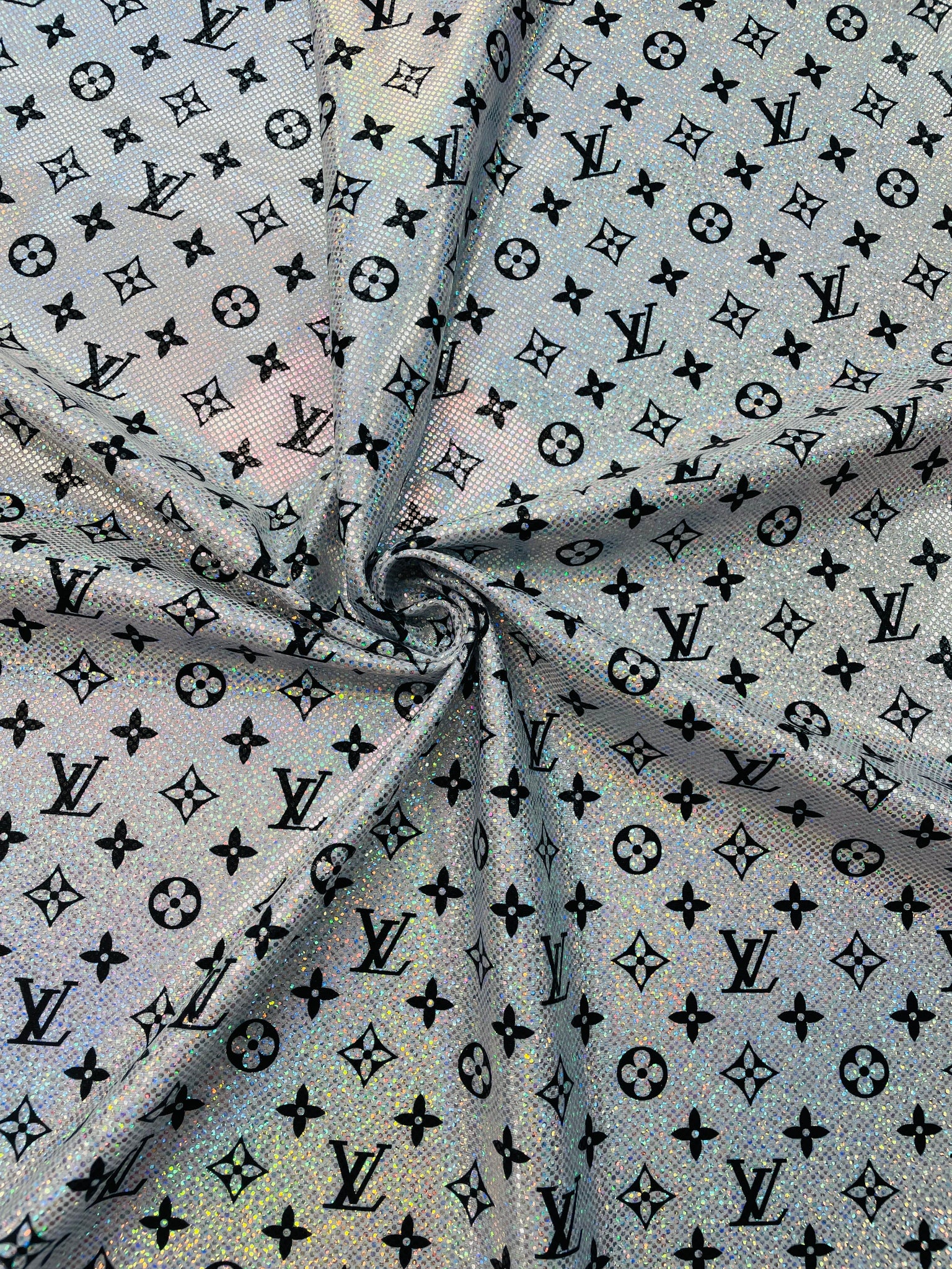 Louis Vuitton Holographic Stretch Lame in Silver and Gold